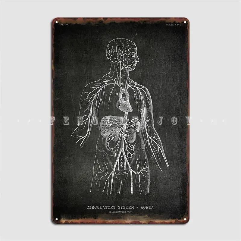 

Металлический знак Aorta с человеческим телом, Настенный декор, персонализированные постеры для клуба, бара, кинотеатра, кухни