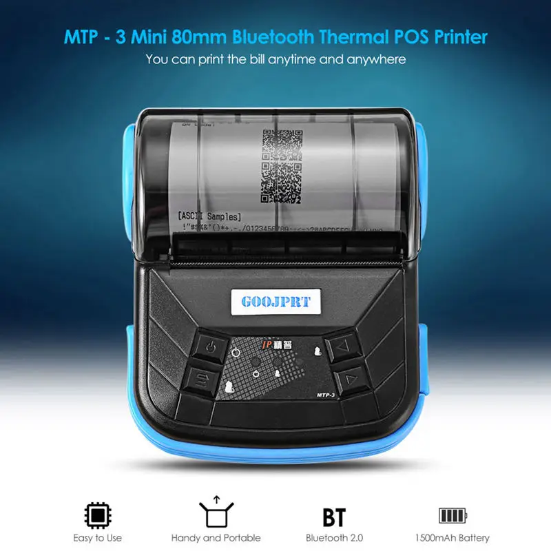 Горячая Распродажа беспроводной мини 80 мм Bluetooth портативный термопринтер для