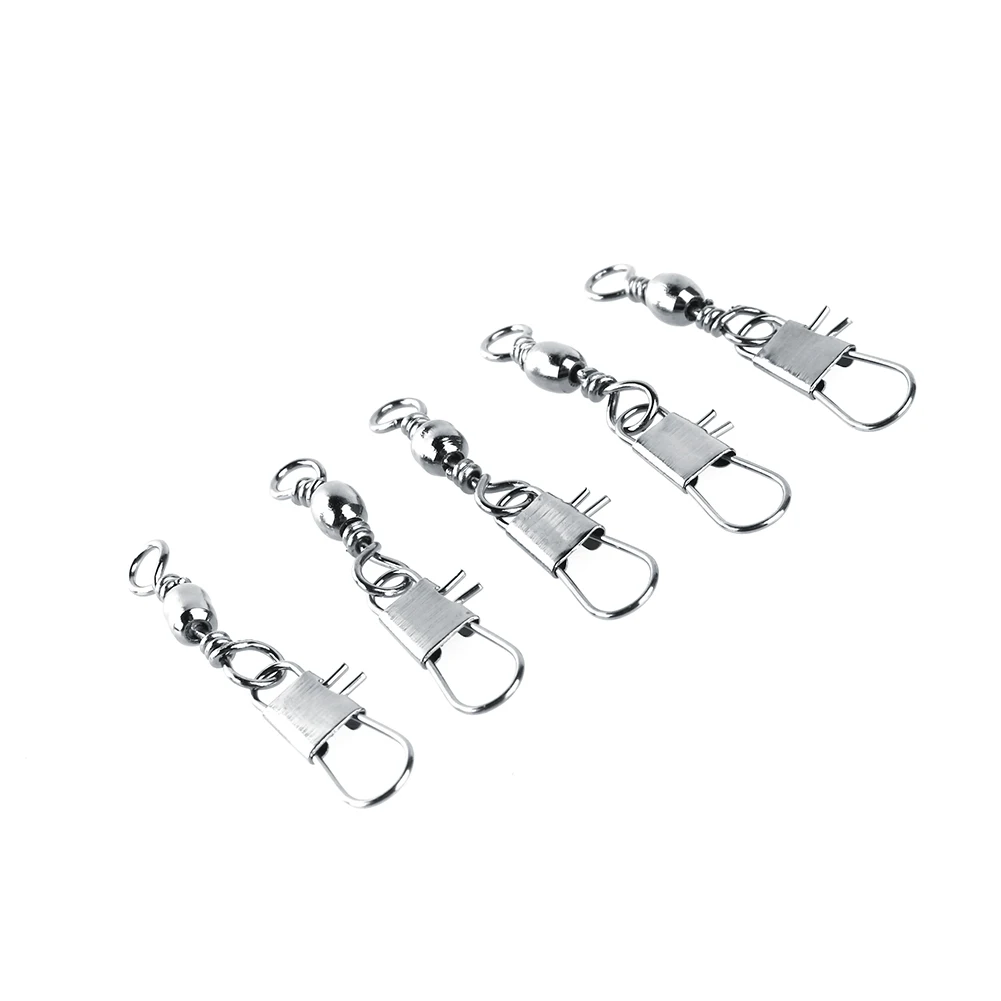 

100 x Brass Barrel Swivel Fishing Pin Connector B Solid Rings w/ Interlock Snap100100