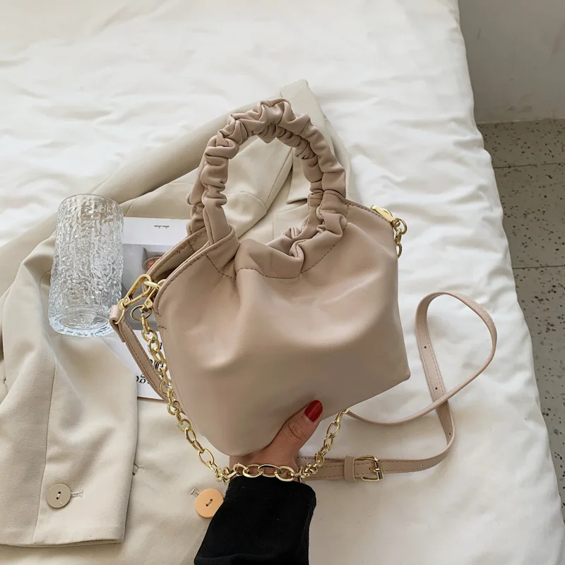 

Womens Handbags 2021 Summer New Casual Fashion Versatile Chain Pleated Portable Underarm Women's Shoulder Messenger Bag Purses