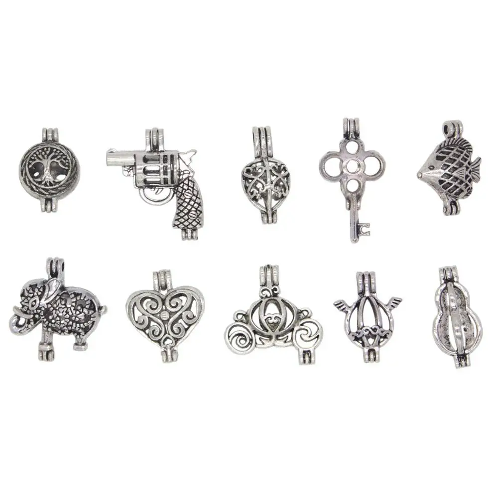 10 шт. Подвески античные серебряные маленькие смешанные бусины в форме
