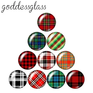 Красивые узоры, клетчатые узоры в виде цветов и горошек, 10 шт., 12 мм18 мм20 мм25 мм, круглые стеклянные кабошоны для фото, демонстрация плоской спины, фурнитура для изготовления