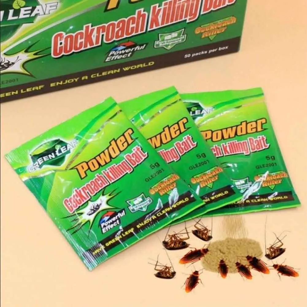 

10 Packs Green Leaf Powder Cockroach Killer Bait Repeller Killing Trap Pest Control HANW88