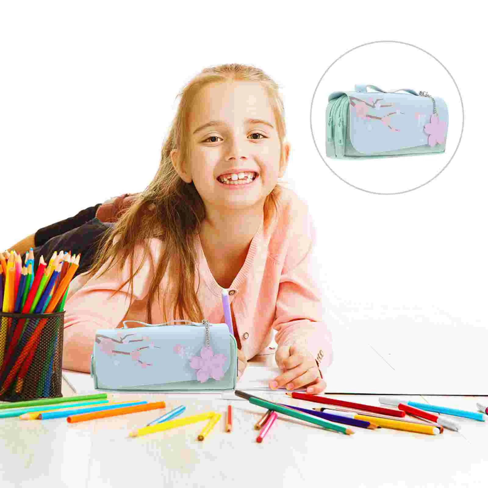 

1pc Sakura Pencil Case Student Stationery Case Bag Large Capacity Pencil Bag
