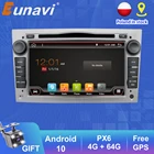 Автомагнитола Eunavi 2 Din, мультимедийный DVD-плеер с GPS-навигацией и Android 10 для Opel Vauxhall Astra H G J Vectra Antara Zafira Corsa