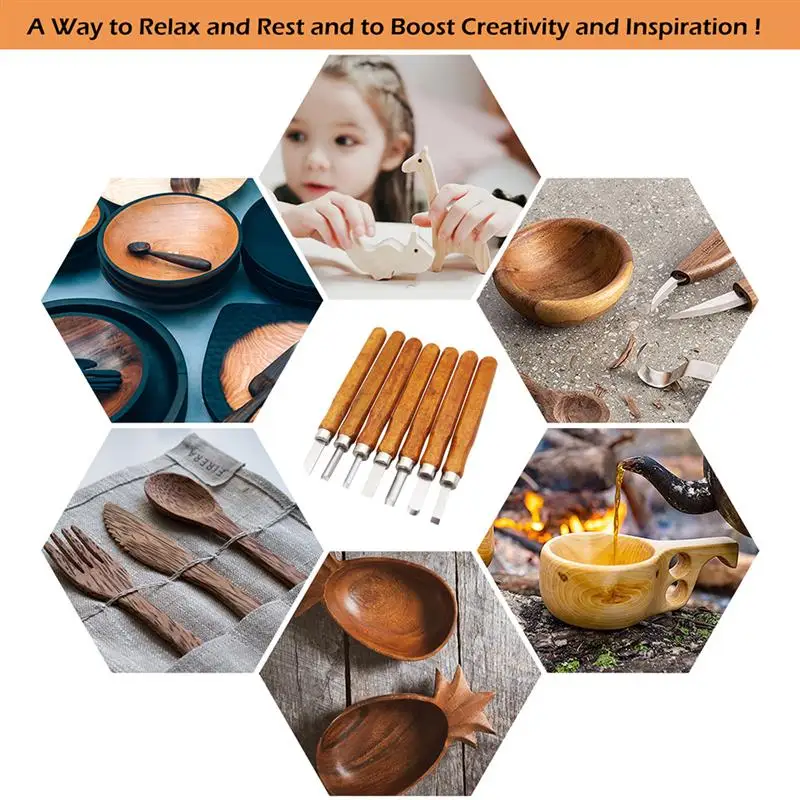 

12Pcs Wood Carving Chisels Tools Wood Carving for Woodworking Engraving Olive Carving Knife Handmade Knife Tools