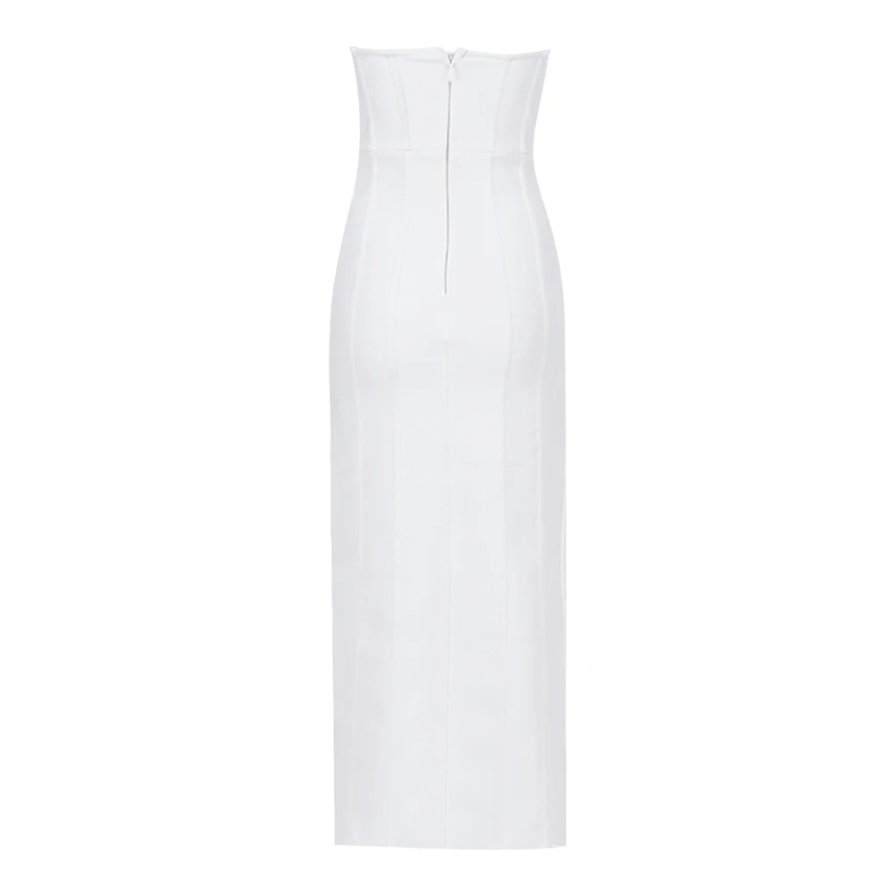 

Deer Lady White Bandage Dress 2021 New Summer Strapless Bandage Dress Bodycon Women Sexy Club Celebrity Birthday Party Dresses