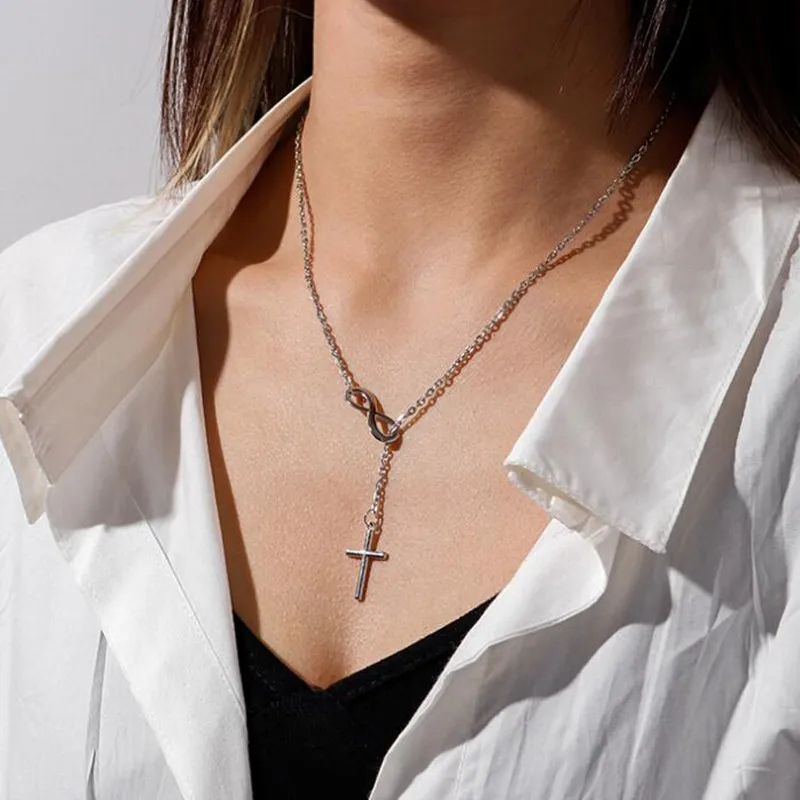 Женский минималистичный жемчуг кулоны ожерелья с 8 листьями крестообразной