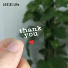 LBSISI жизни 1 дюйм 500 шт.рулон спасибо Свадебные украшения ручной работы подарок идеальный вечерние мешочек для печенья, конфет прозрачный стикер