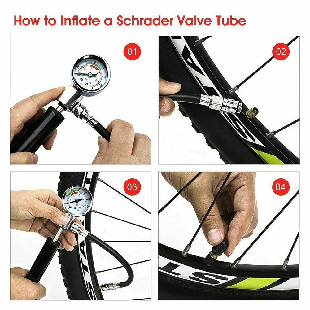 

Portable Bicycle Tire Ball Inflatable Gauge High Pressure Air Pump Inflator