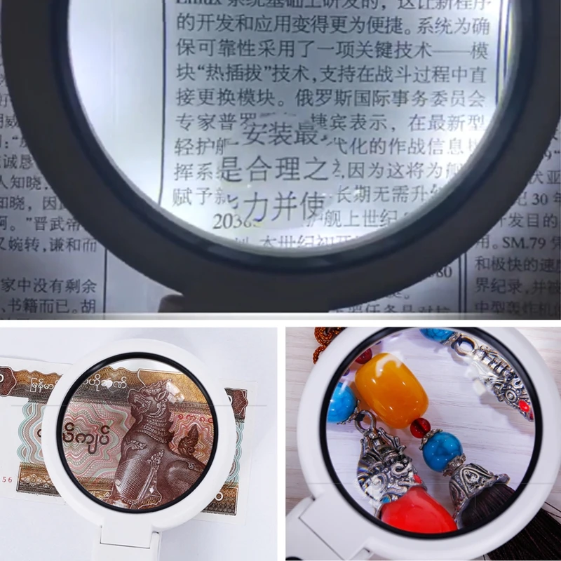 

5X 11X Folding Lamp Loupe Handheld Magnifier With 8 LED Lights,Reading Magnifier for Desktop, Jewelry, Insect, Newspape
