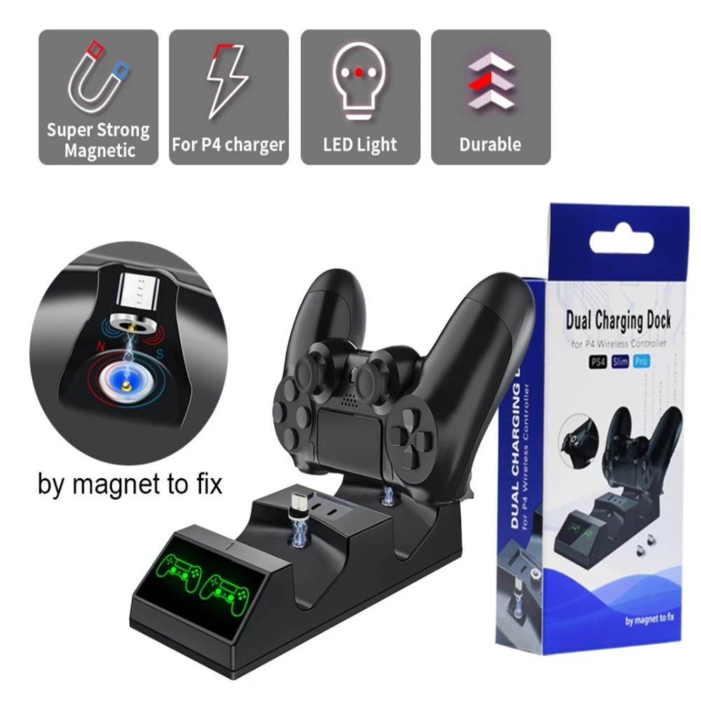 Зарядное устройство для контроллера PS4 USB-зарядка со светодиодной светильник кой