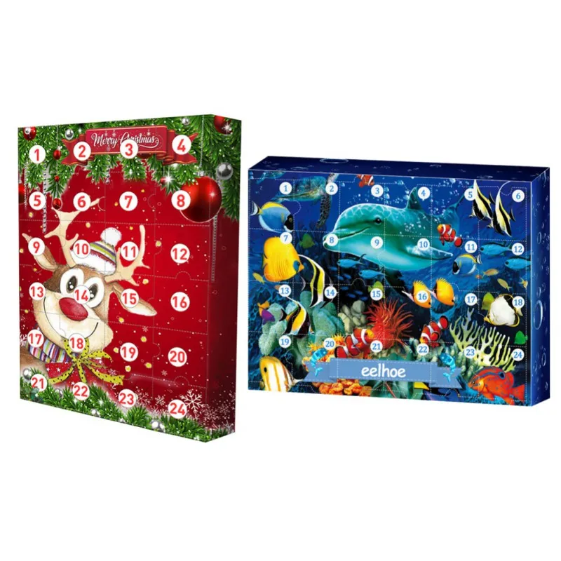 Рождественский календарь Подарочная коробка 24 комплекта сюрприз глухая с