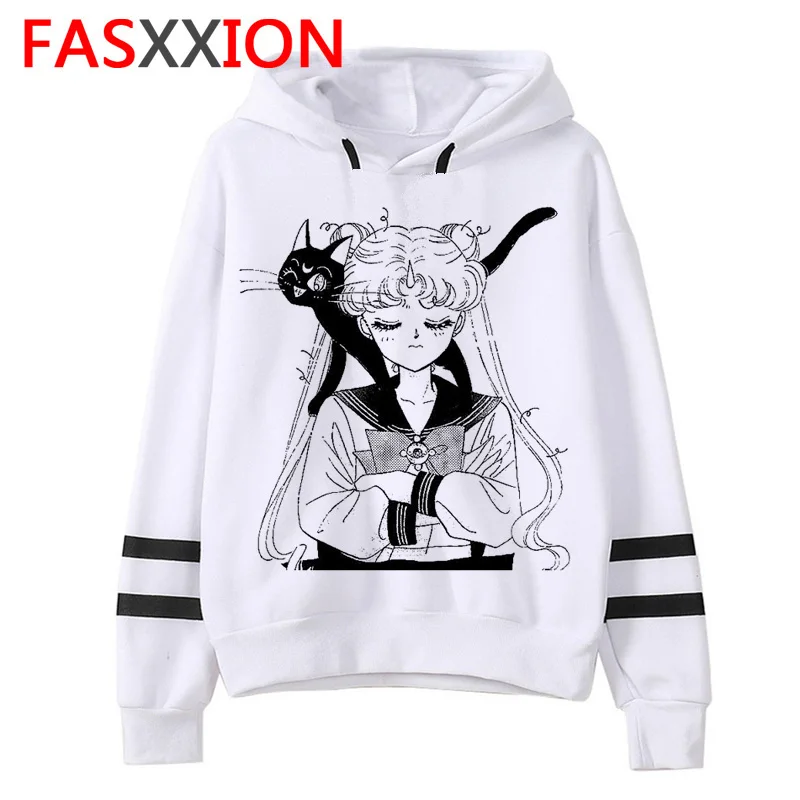 

Sailor Moon Harajuku Kawaii Hoodie Women Ullzang Funny Cartoon Cute Cat Sweatshirt 90s Japanese Anime Graphic Hoody Female