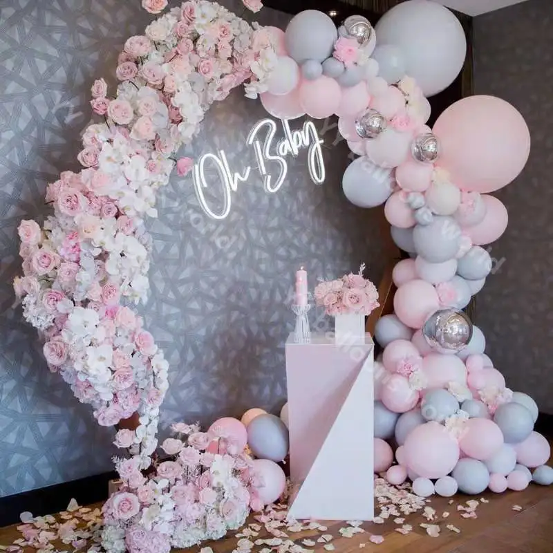 Арочный комплект 109 шт. s Beaumode Сделай Сам Розовый Белый Серый детский душ