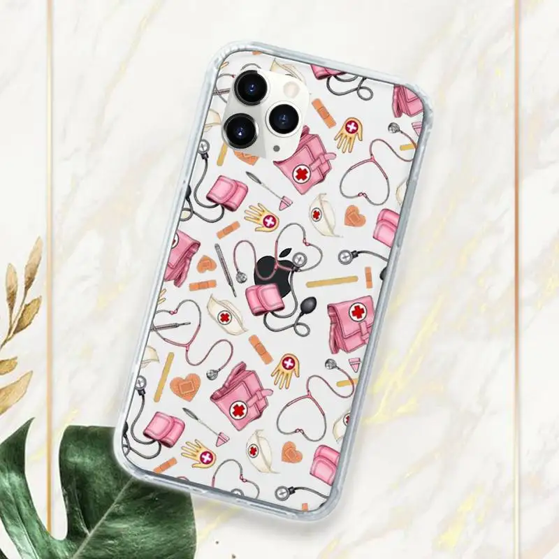 

Nurse Medical Medicine Health Heart Phone Case Transparent Clear for iPhone 11 12 mini pro XS MAX 7 8 6 6S Plus X 5S SE 2020 XR