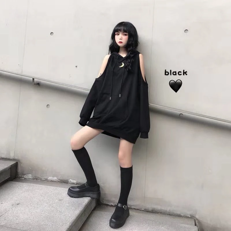 Черная серая толстовка с капюшоном оверсайз Женская Толстовка Harajuku уличная толстовка с капюшоном для женщин модная Корейская Moon Printng Толстовка для женщин