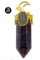 a WT-P1492 кулон из натурального камня Специальный карандаш Хрустальная колонна форма ручной работы Золотой гальванический кулон для женщин Шарм ювелирные изделия - Окраска металла: a