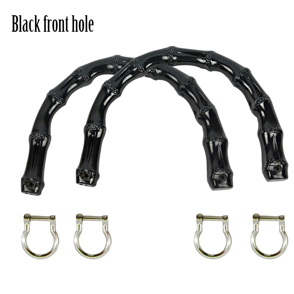 Black front hole Tanqu Новая 1 пара бамбуковых пластиковых ручек для классической Мини O сумки женские сумки для Obag корзины O moon - Цвет: Black front hole
