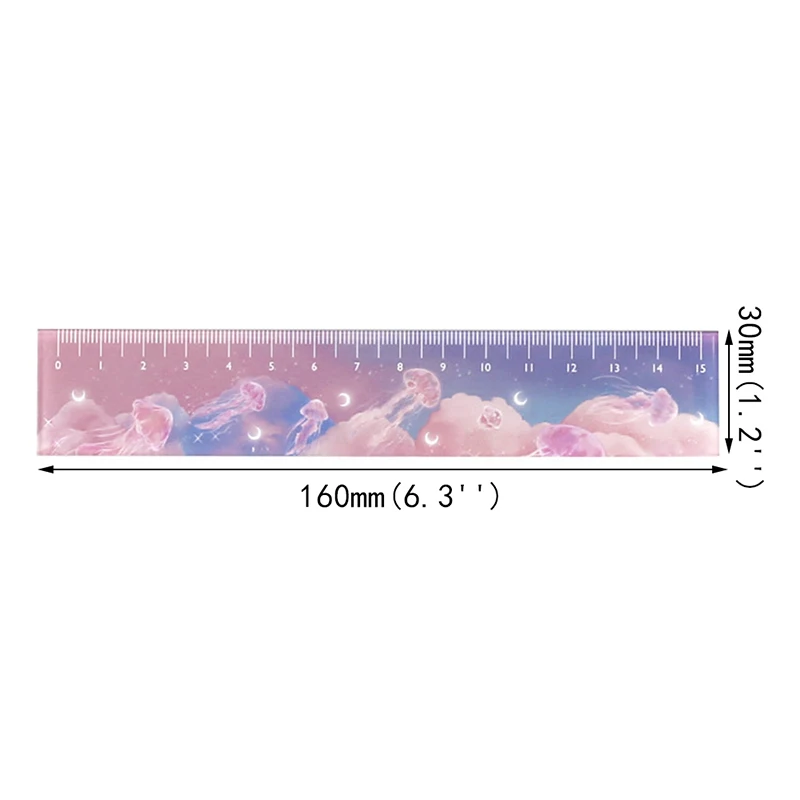

4 Designs Ins Acrylic Ruler DIY Drawing Tools Students Rulers School Supplies