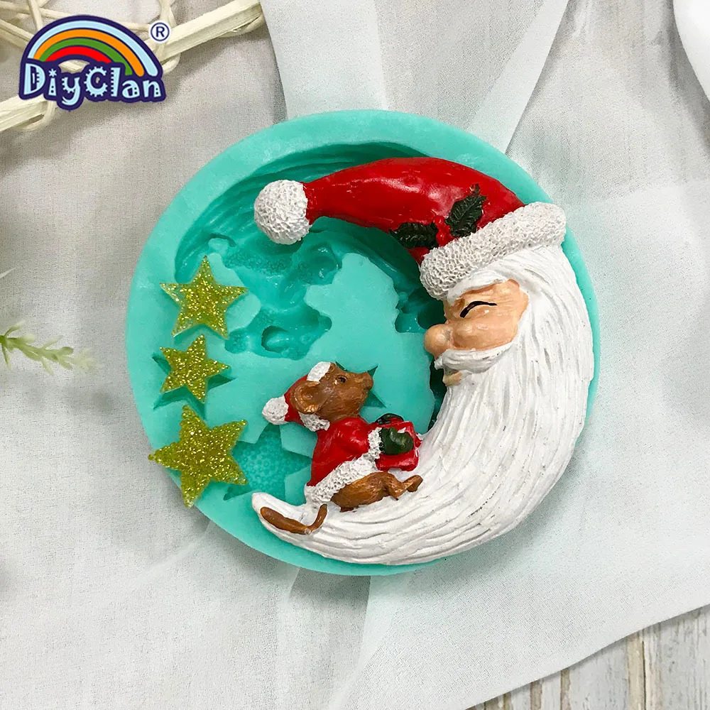 

Рождественская силиконовая форма ЗВЕЗДА белка Санта Клаус луна модель помадка шоколадное печенье десертные инструменты для украшения выпечки, торта
