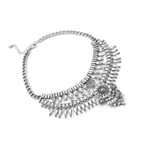 big vintage statement women clavicle necklace jewelry with crystals rhinestone short choker ethnic necklace boho accessories