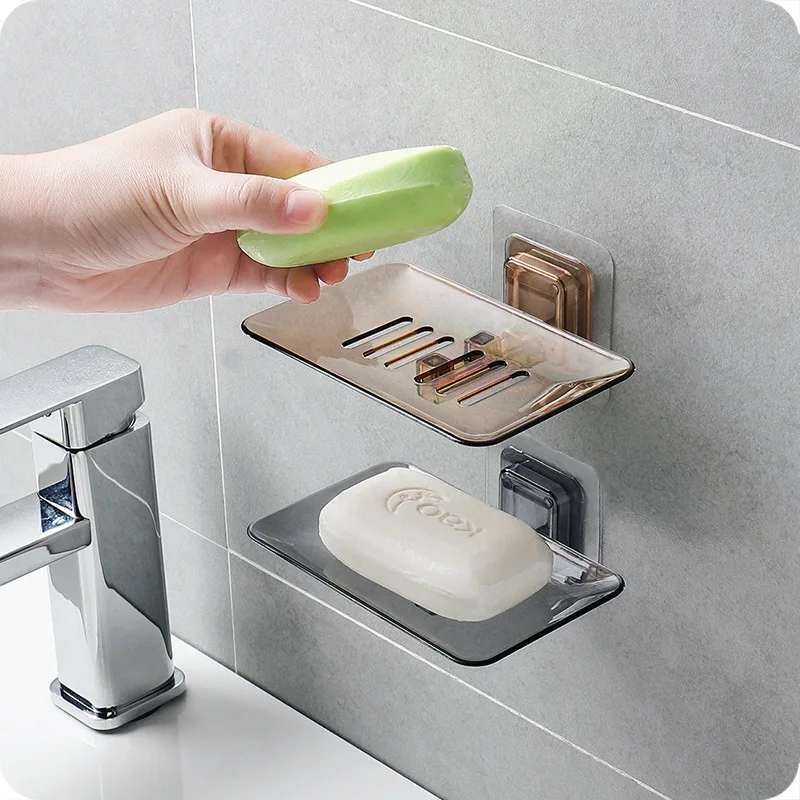 

Simple Beautiful Storage Rack Wall Dishes Soap Dish Suction Cup Drain Soap Box Dish Storage Plate Holder Bathroom Accessories