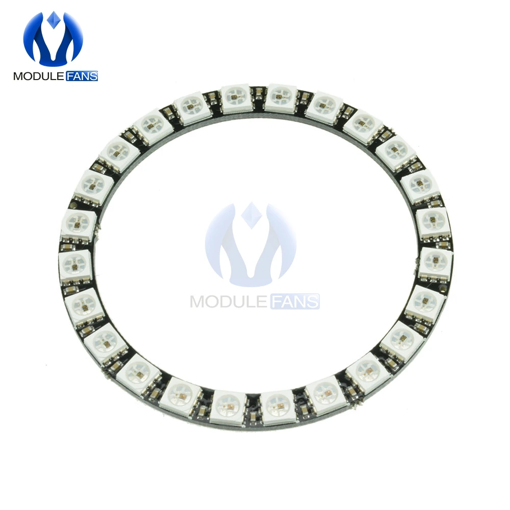 WS2812B 24 бита WS2812 5050 RGB светодиодные кольца светильник встроенным драйвером модуль