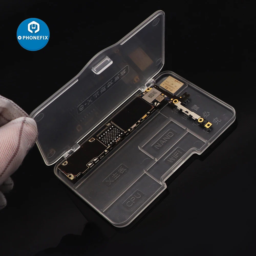 PHONEFIX Super-hard Acrylic Storage Box Protect NAND CPU IC Chips Electronic Parts Plastic for iPhone Repair | Инструменты