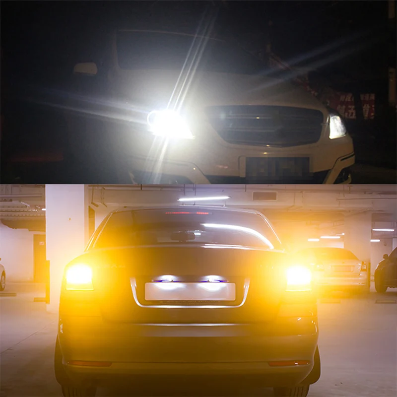 2 шт универсальный указатель поворота двойной цвет Янтарный Белый 1157 BAY15D 2835