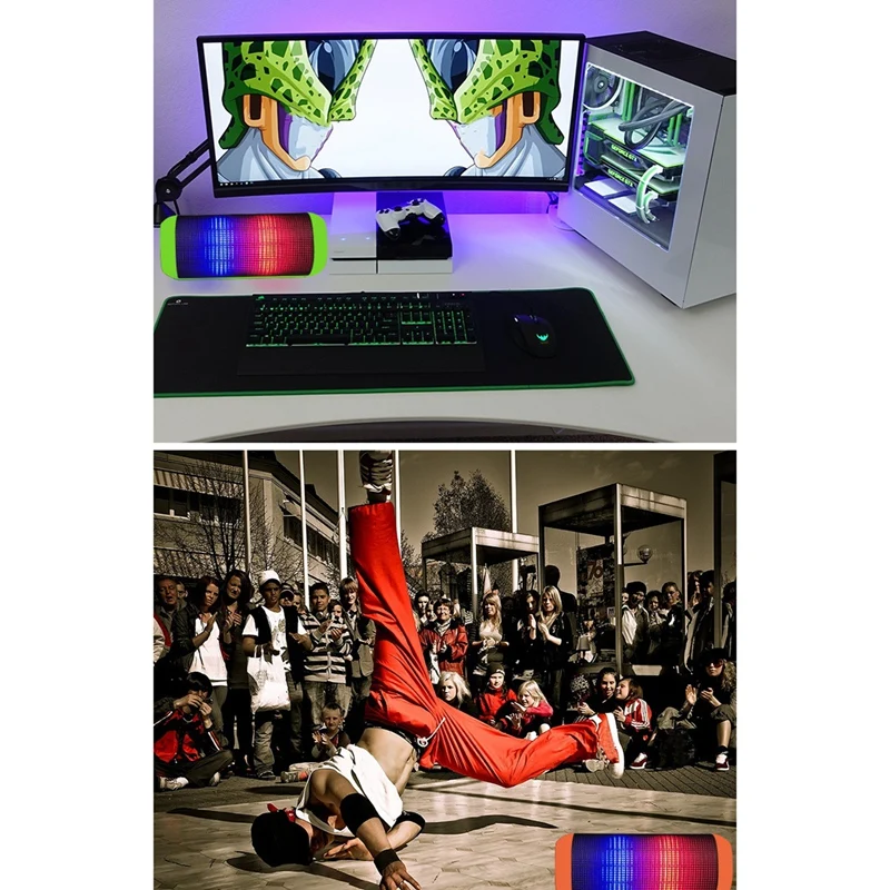 

Bluetooth Speaker Rechargeable Bluetooth 4.2 Subwoofer Portable LED Colorful Bluetooth Speaker 1200MAH