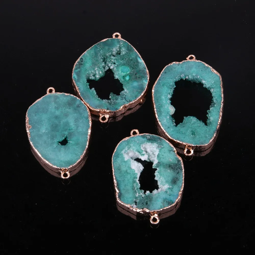 Подвески с соединителем Druzy из натурального кристалла нестандартные режущие
