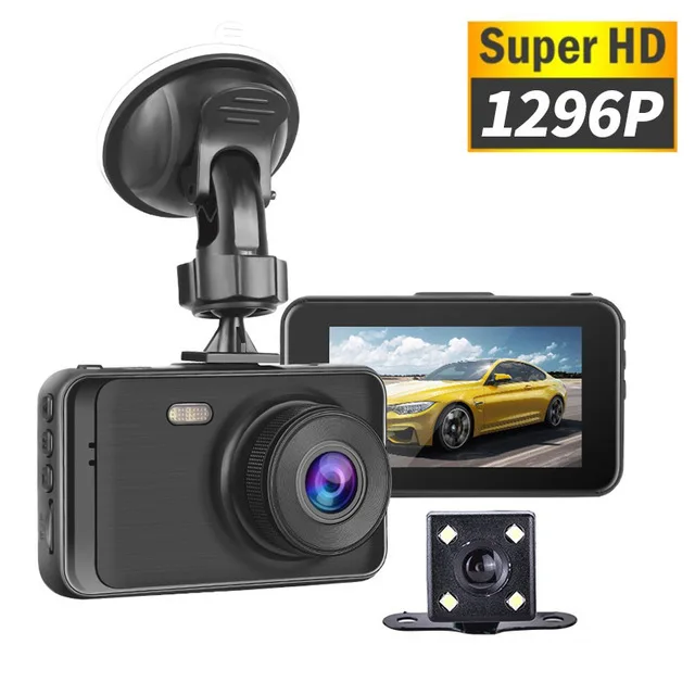 Double lens Семейный Автомобильный видеорегистратор 1080P Dashcam ", супер HD камера заднего вида, Скрытая камера с двумя объективами, видеорегистратор для вождения, 170 градусов - Название цвета: Double lens