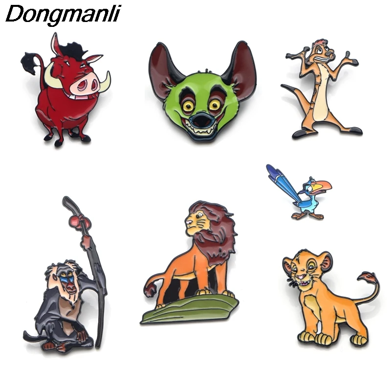 LT847 эмалированная брошь в форме короля льва стиле аниме Мультяшные креативные
