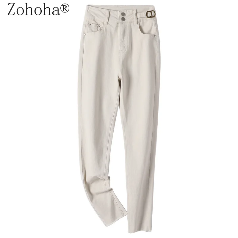 

Zohoha 2021 Spring Slim Jeans Jeans Woman High Waist Ankle-Length Pants Pencil Pants Woman Skinny Jeans