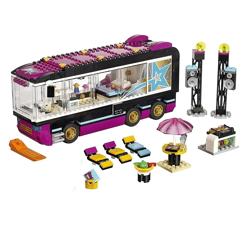 

684Pcs Pop Star Tour Bus Model Building Blocks Toys Compatible Lepinglys With 58479 Girl Friends Serise Bicks Toys Children Gift