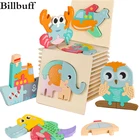 Новый геометрический Кубок для фокусов Монтессори, океан, мир, деревянная игрушка, 3D Животные, головоломка, деревянная сенсорная математика, обучающая игрушка