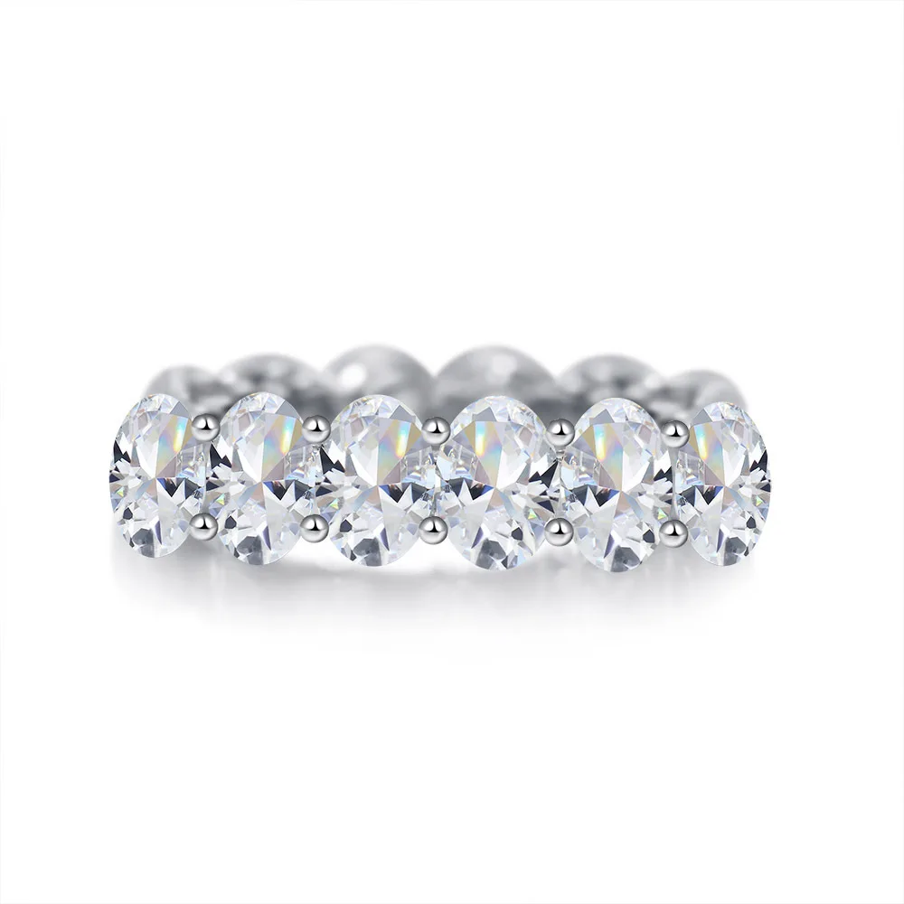 

New Arrival 5x7MM Oval Cut Simulated Moissanite Diamond Wedding Engagement Ring Solid 925 Silver Fine Jewelry Rings for Lady