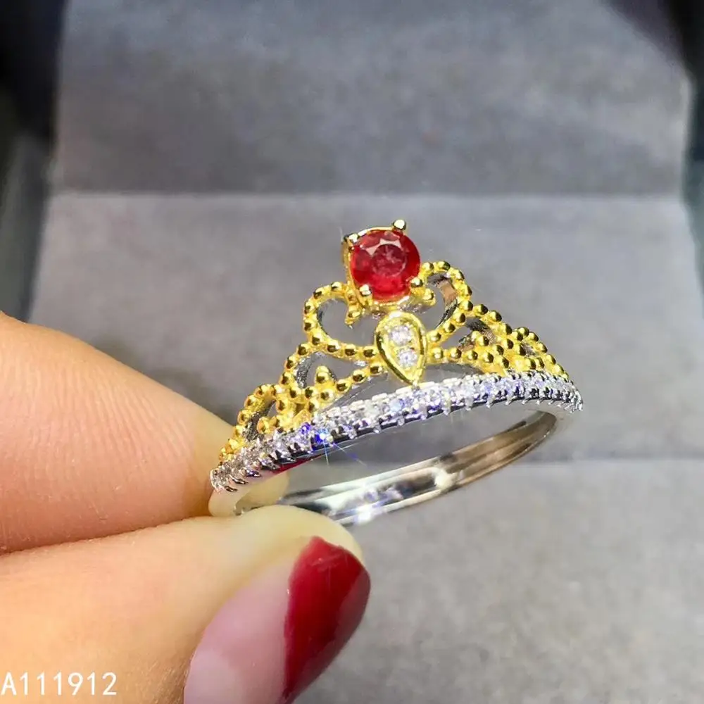 

KJJEAXCMY fine jewelry natural Ruby 925 sterling silver new adjustable gemstone women ring support test luxury trendy