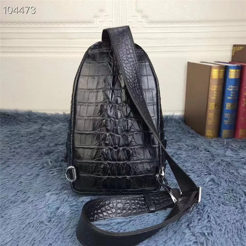 Деловой стиль, натуральная кожа аллигатора, Мужская маленькая нагрудная сумка, настоящая крокодиловая кожа, мужская сумка через плечо, сумка-мессенджер