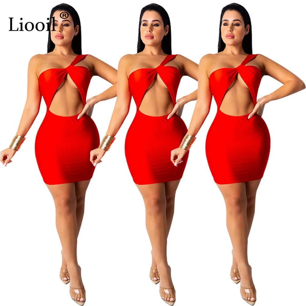 Liooil асимметричное сексуальное облегающее мини-платье с вырезами Женская Клубная одежда без бретелек бесшовная плотно прилегающая юбка платья женские вечерние ночные