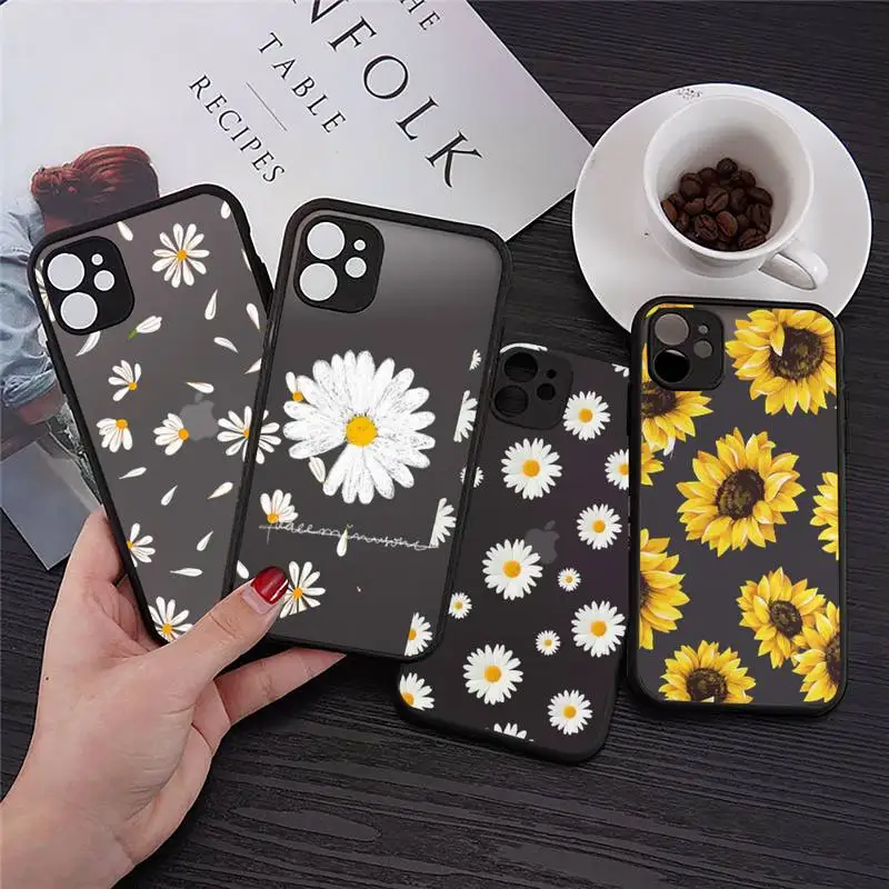 

Sunflower Daisy Phone Case For iphone 12 11 8 7 plus mini x xs xr pro max matte transparent cover