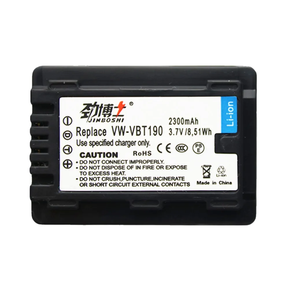 Jinboshi 1 шт. VW-VBT190 VW VBT190 Li-Ion Батарея 2300 мА/ч+, Зарядное устройство для цифрового фотоаппарата Panasonic HC-V110 HC-V130 HC-V160 HC-V180 HC-V201 HC-V210