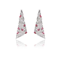 multicolor cubic zircon triangle earrings for wedding crystals drop dangle earring for bridal women girl party jewelry ce10899