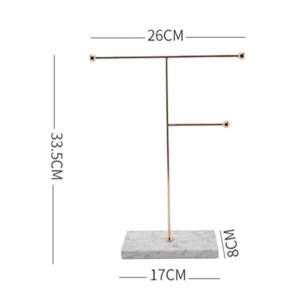 

2Pcs Marble Pattern Simple Decorative Jewelry Bracelet Necklace Stand Display Stand Ring Earring Storage