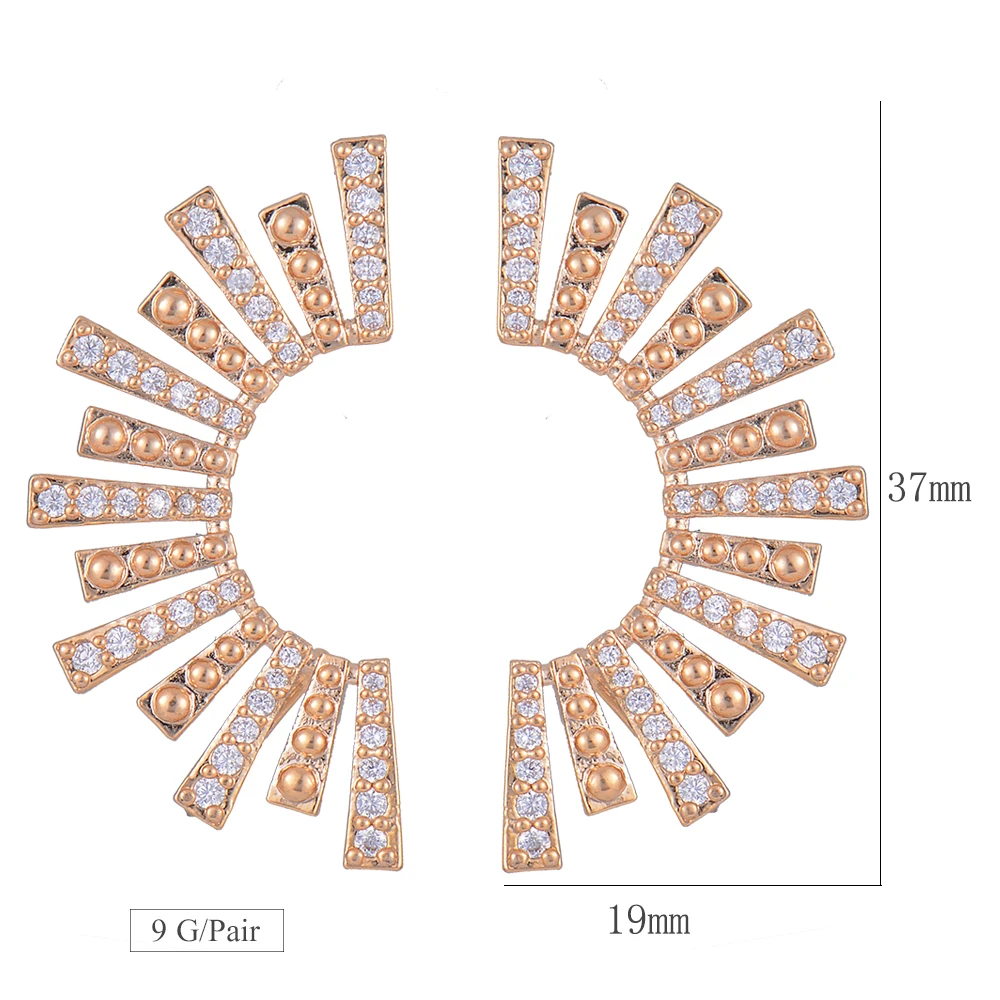 

LARRAURI Trendy Genuine Big Stud Earrings for Women Fashion Jewelry Party Statement Earrings Bohemian African