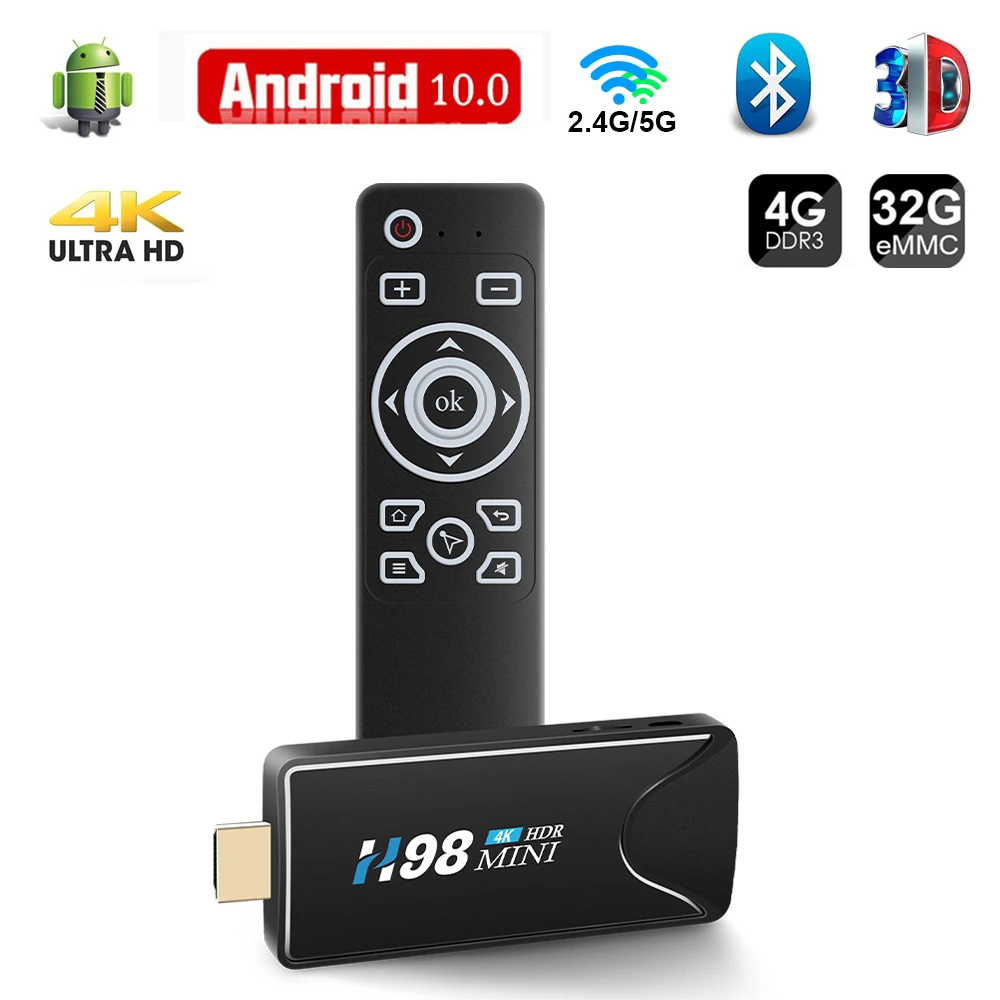 

Мини-ТВ-приставка H616 H.265, 4K, 2,4 ГГц, Bluetooth, android 10