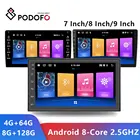 Автомобильный мультимедийный плеер Podofo, 2DIN, 8 ГБ + 128 Гб, 789 дюймов, Android, GPS-навигация, аудио, радио, стерео, видео, mp5-плеер, Wi-Fi, автоматический ISO