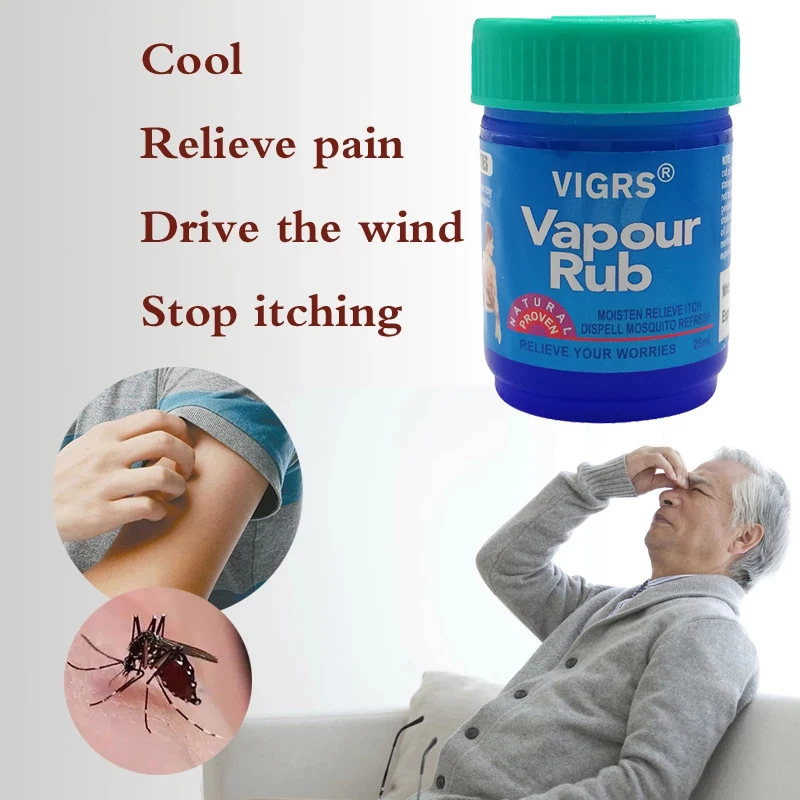 Охлаждающий бальзам Vapour белая мазь от комаров головной боли зубной