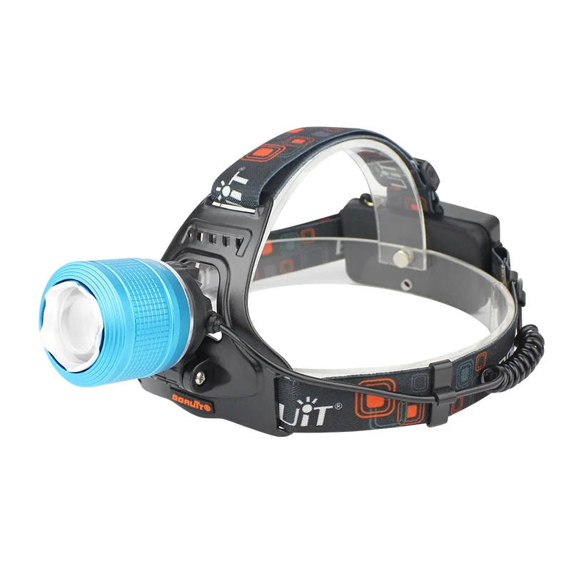 BORUIT 2000LM T6 светодиодный налобный фонарь с 3 режимами, масштабируемый налобный фонарь с 18650 батареей, водонепроницаемый фонарь для кемпинга и охоты - Испускаемый цвет: C